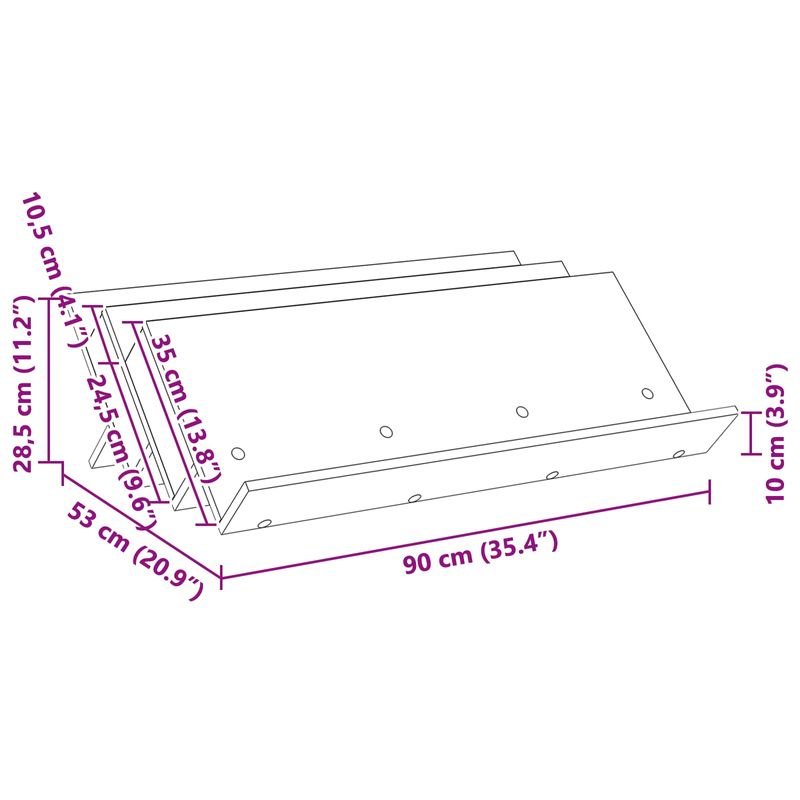 Casa si Gradina - Mobilier - Biblioteci si rafturi - Rafturi - Raft pentru reviste cu raft Stejar Artizanal 90 x 53 x 28,5 cm - Infinity.ro