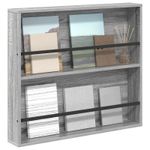 Casa si Gradina - Mobilier - Biblioteci si rafturi - Rafturi - Raft pentru reviste Gri Sonoma 80 x 12 x 70 cm Lemn compozit - Infinity.ro