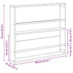 Casa si Gradina - Mobilier - Biblioteci si rafturi - Rafturi - Raft pentru reviste Gri Sonoma 80 x 12 x 70 cm Lemn compozit - Infinity.ro