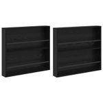 Casa si Gradina - Mobilier - Biblioteci si rafturi - Rafturi - Raft pentru reviste cu raft 2 pcs Stejar Negru 80 x 12 x 70 cm - Infinity.ro