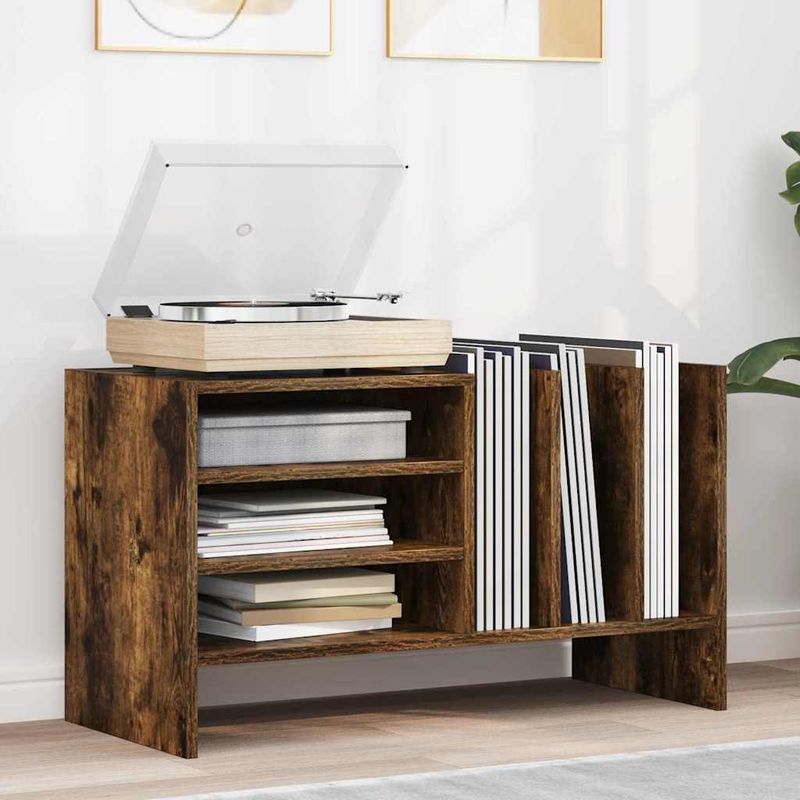 Casa si Gradina - Mobilier - Dulapuri si sifoniere - Dulapuri - Dulap pentru discuri de vinil Stejar fumuriu 78,5 x 35 x 45 cm - Infinity.ro
