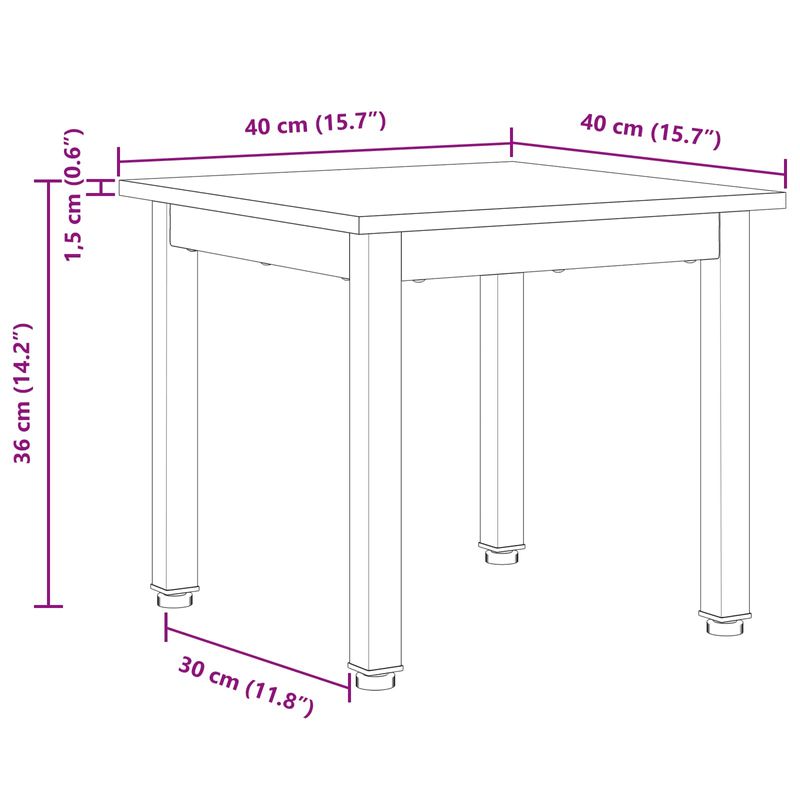 Casa si Gradina - Mobilier - Mese si birouri - Masute de cafea - Masa de cafea Alb 40 x 40 x 36 cm Lemn de pin masiv - Infinity.ro