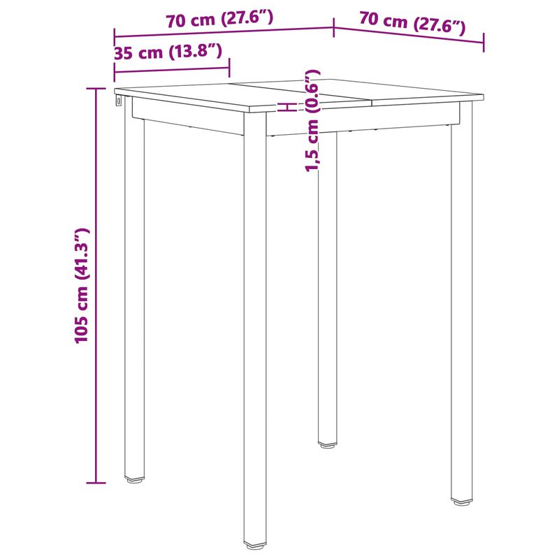 Casa si Gradina - Mobilier - Mese si birouri - Mese bucatarie si dining - Masa de bar Alb 110 x 55 x 105 cm Lemn de pin masiv - Infinity.ro