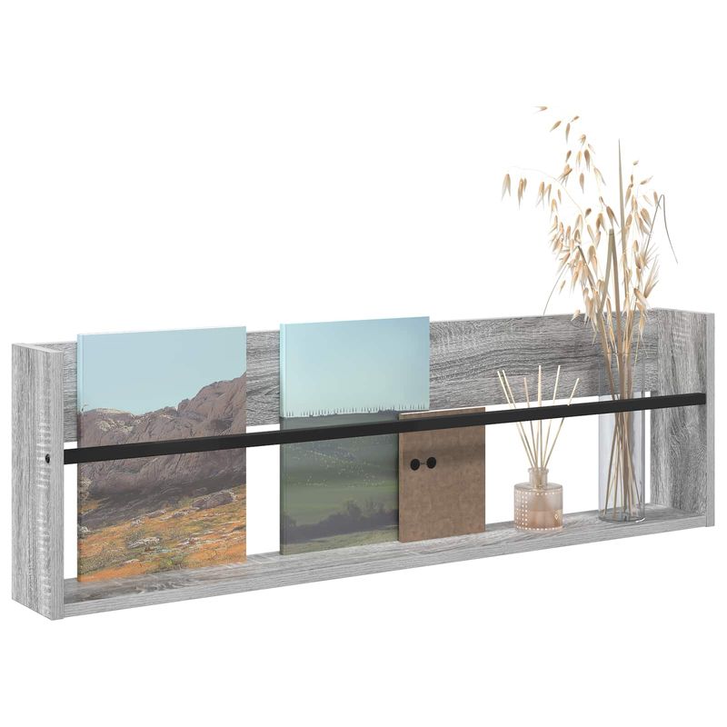 Casa si Gradina - Mobilier - Biblioteci si rafturi - Rafturi - Raft pentru reviste Gri Sonoma 100 x 12 x 30 cm Lemn compozit - Infinity.ro