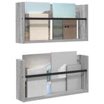 Casa si Gradina - Mobilier - Biblioteci si rafturi - Rafturi - Raft pentru reviste cu raft 2 pcs Gri Sonoma 60 x 12 x 30 cm - Infinity.ro