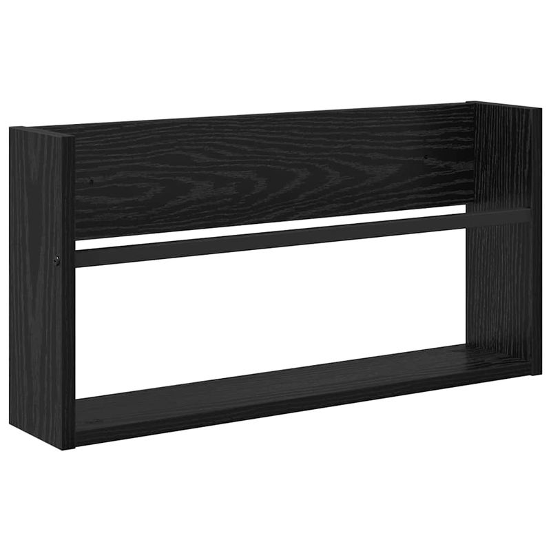 Casa si Gradina - Mobilier - Biblioteci si rafturi - Rafturi - Raft pentru reviste cu raft 2 pcs Stejar Negru 60 x 12 x 30 cm - Infinity.ro