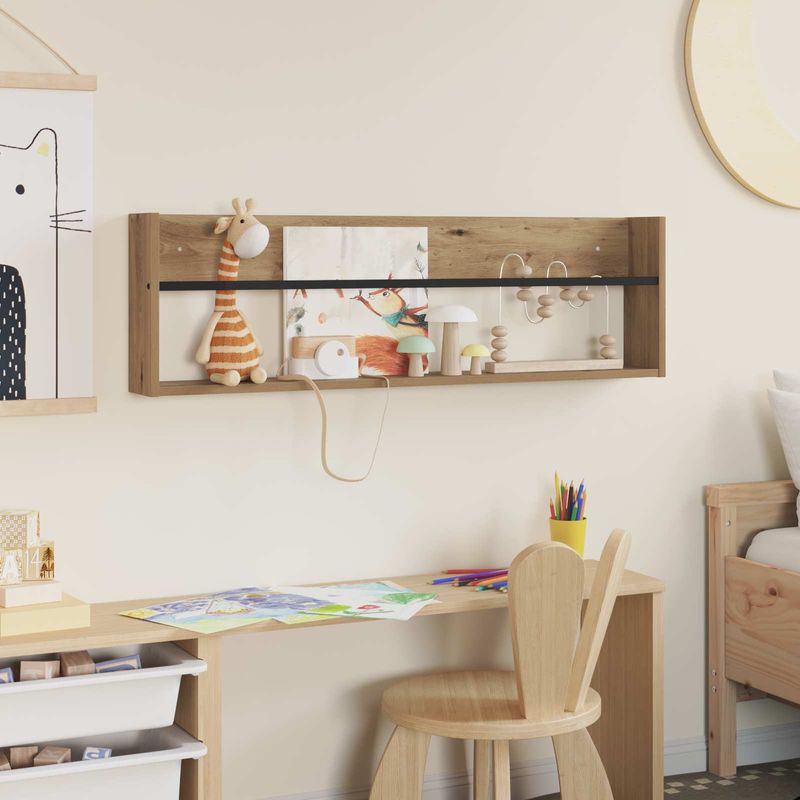 Casa si Gradina - Mobilier - Biblioteci si rafturi - Rafturi - Raft pentru reviste cu raft Stejar Artizanal 100 x 12 x 30 cm - Infinity.ro