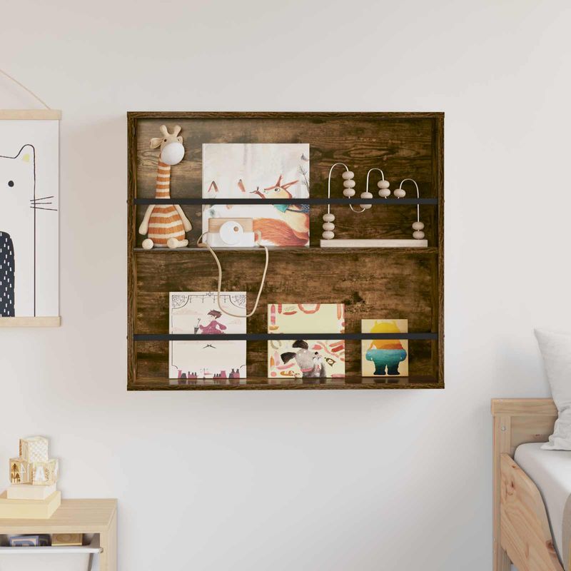 Casa si Gradina - Mobilier - Biblioteci si rafturi - Rafturi - Raft pentru reviste cu raft Stejar fumuriu 80 x 12 x 70 cm - Infinity.ro