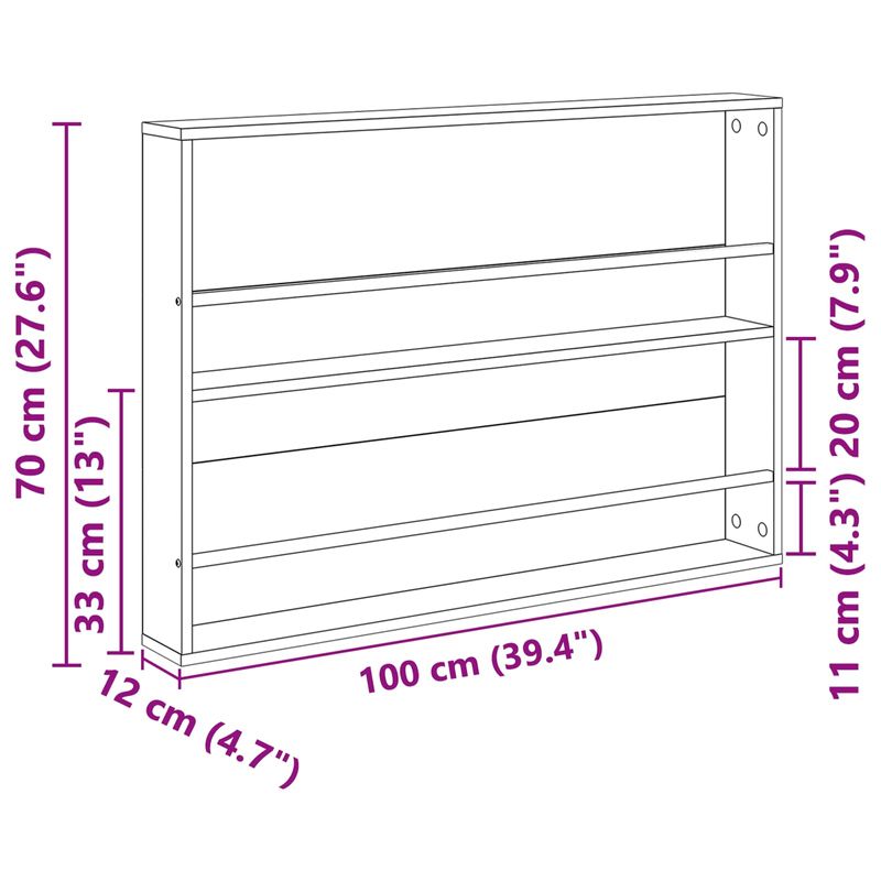 Casa si Gradina - Mobilier - Biblioteci si rafturi - Rafturi - Raft pentru reviste Lemn vechi 100 x 12 x 70 cm Lemn compozit - Infinity.ro