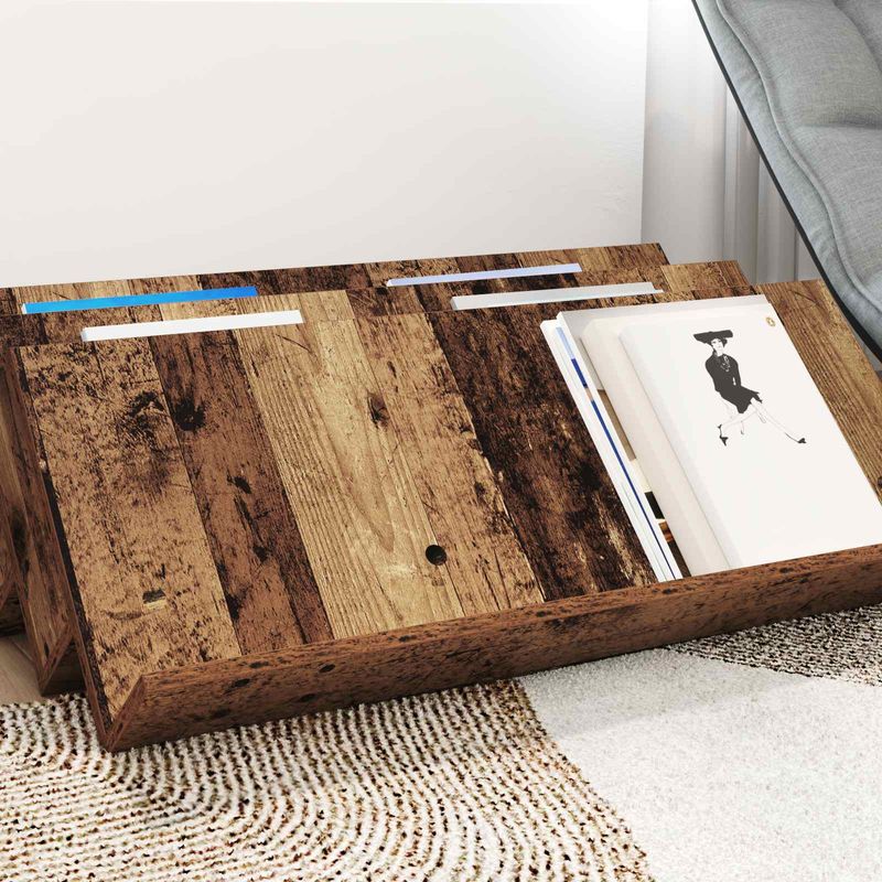 Casa si Gradina - Mobilier - Biblioteci si rafturi - Rafturi - Raft pentru reviste Lemn vechi 90 x 53 x 28,5 cm Lemn compozit - Infinity.ro
