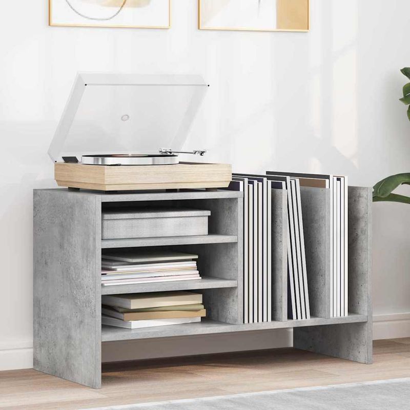 Casa si Gradina - Mobilier - Dulapuri si sifoniere - Dulapuri - Dulap pentru discuri de vinil Gri din beton 78,5 x 35 x 45 cm - Infinity.ro