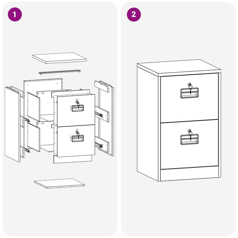 Casa si Gradina - Mobilier - Dulapuri si sifoniere - Dulapuri - Dulap pentru Fisiere cu sertar cu raft Negru 44 x 50 x 106.5 cm - Infinity.ro