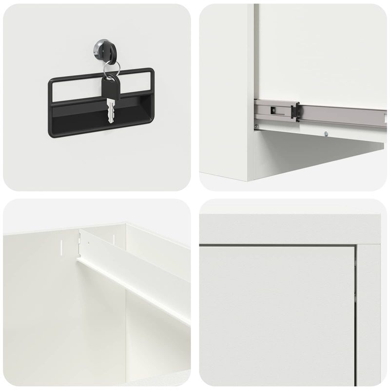 Casa si Gradina - Mobilier - Dulapuri si sifoniere - Dulapuri - Dulap pentru Fisiere cu sertar cu raft Alb 44 x 50 x 106.5 cm - Infinity.ro