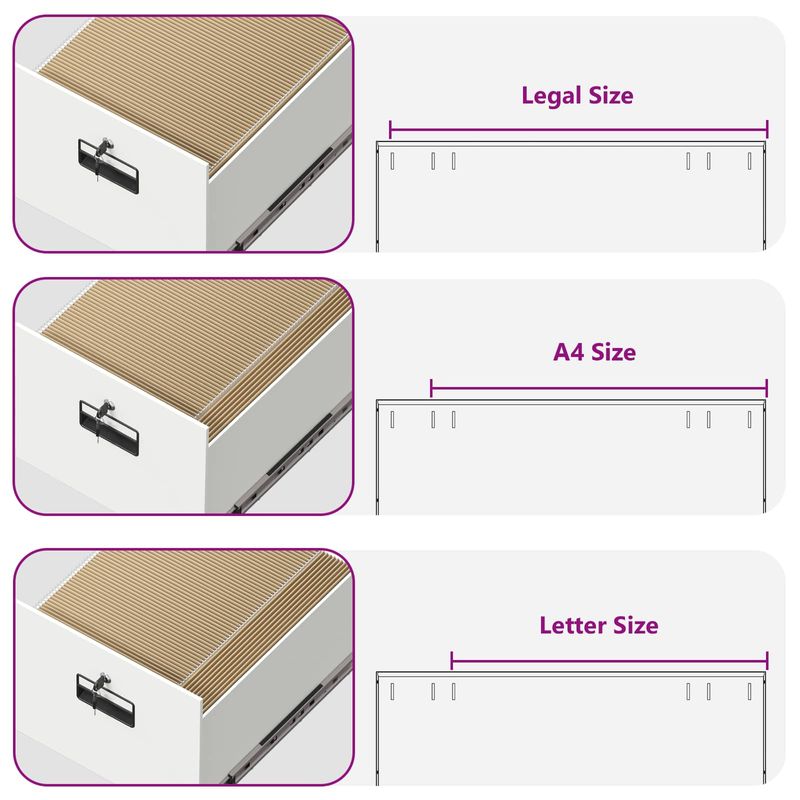 Casa si Gradina - Mobilier - Dulapuri si sifoniere - Dulapuri - Dulap pentru Fisiere cu sertar cu raft Alb 44 x 50 x 106.5 cm - Infinity.ro