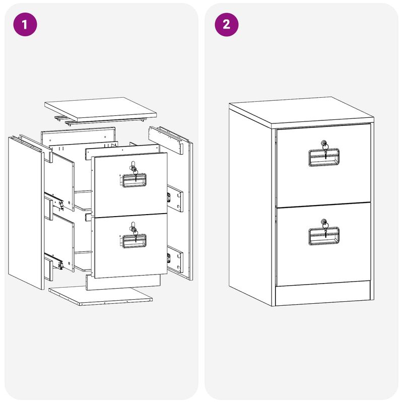 Casa si Gradina - Mobilier - Dulapuri si sifoniere - Dulapuri - Dulap pentru Fisiere cu sertar cu raft Alb 44 x 50 x 106.5 cm - Infinity.ro