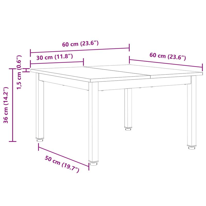 Casa si Gradina - Mobilier - Mese si birouri - Masute de cafea - Masa de cafea Alb 60 x 60 x 36 cm Lemn de pin masiv - Infinity.ro