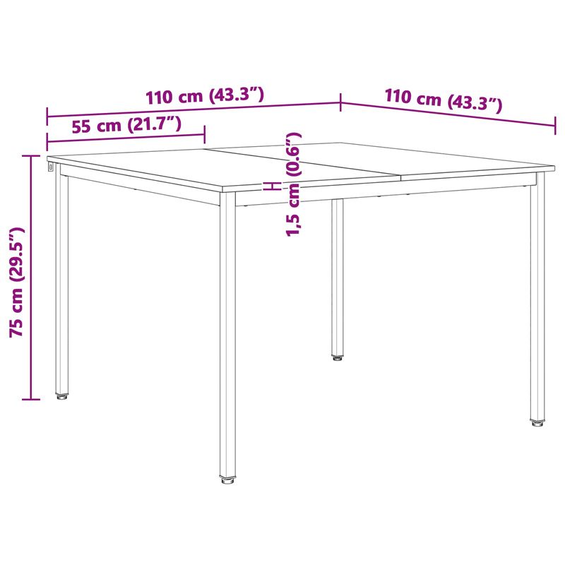 Casa si Gradina - Mobilier - Mese si birouri - Mese bucatarie si dining - Masa de dining natural 110 x 110 x 75 cm Lemn de pin masiv - Infinity.ro