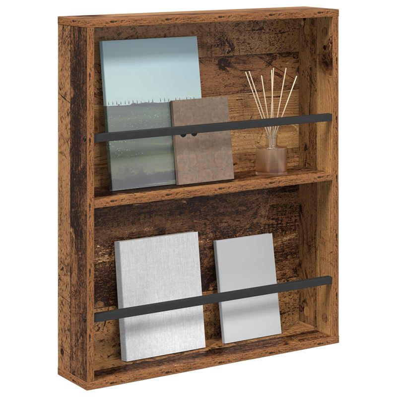 Casa si Gradina - Mobilier - Biblioteci si rafturi - Rafturi - Raft pentru reviste Lemn vechi 60 x 12 x 70 cm Lemn compozit - Infinity.ro
