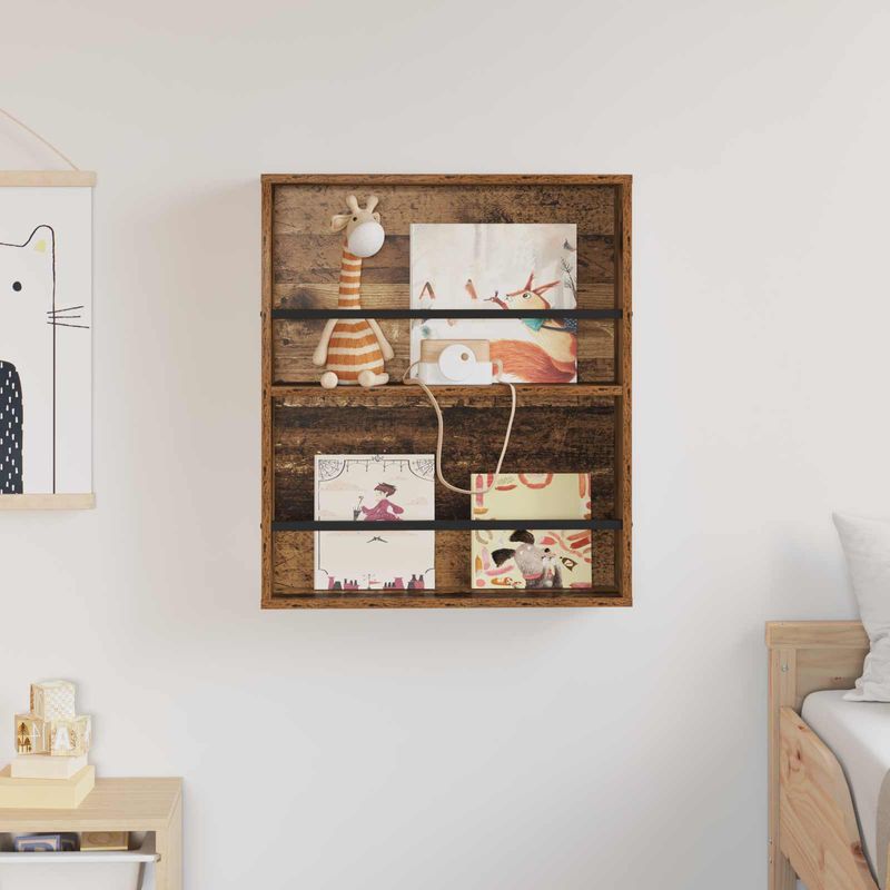 Casa si Gradina - Mobilier - Biblioteci si rafturi - Rafturi - Raft pentru reviste Lemn vechi 60 x 12 x 70 cm Lemn compozit - Infinity.ro
