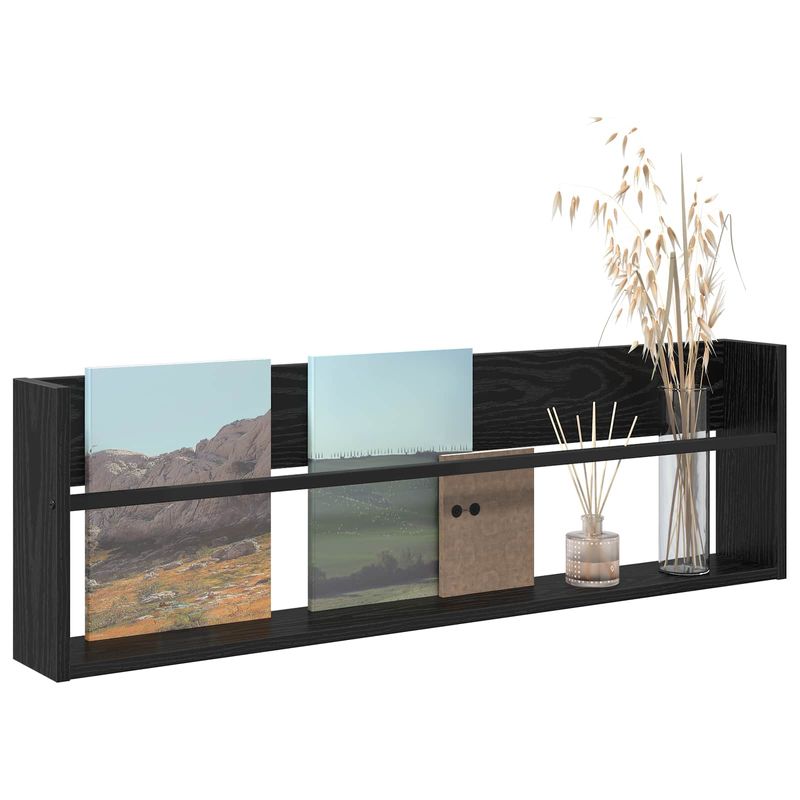 Casa si Gradina - Mobilier - Biblioteci si rafturi - Rafturi - Raft pentru reviste Stejar Negru 100 x 12 x 30 cm Lemn compozit - Infinity.ro