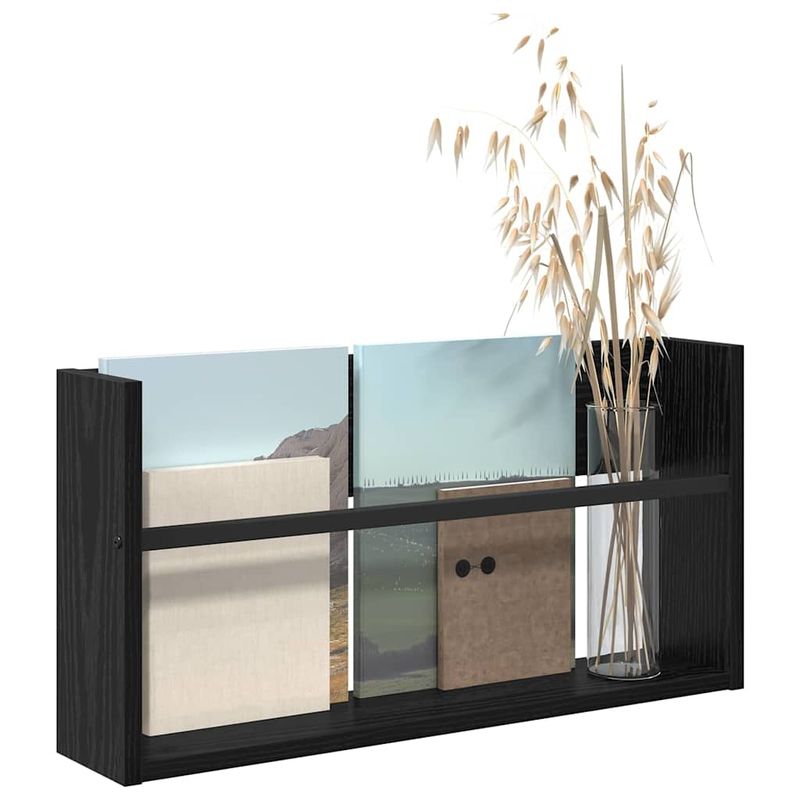 Casa si Gradina - Mobilier - Biblioteci si rafturi - Rafturi - Raft pentru reviste Stejar Negru 60 x 12 x 30 cm Lemn compozit - Infinity.ro