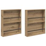 Casa si Gradina - Mobilier - Biblioteci si rafturi - Rafturi - Raft pentru reviste 2 pcs Stejar Artizanal 60 x 12 x 70 cm - Infinity.ro