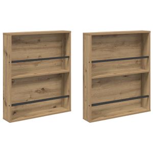Raft pentru reviste 2 pcs Stejar Artizanal 60 x 12 x 70 cm
