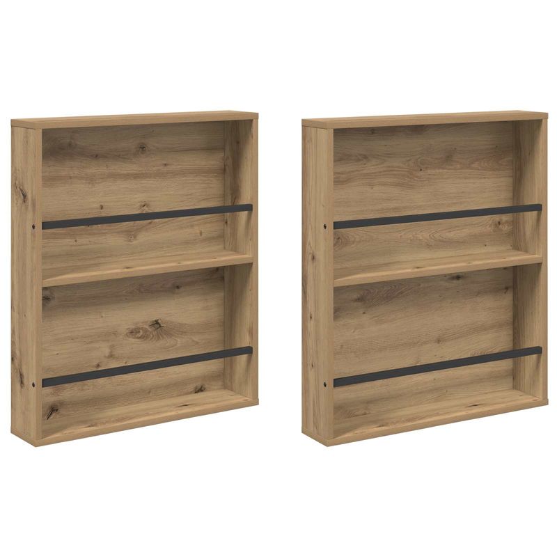 Casa si Gradina - Mobilier - Biblioteci si rafturi - Rafturi - Raft pentru reviste 2 pcs Stejar Artizanal 60 x 12 x 70 cm - Infinity.ro