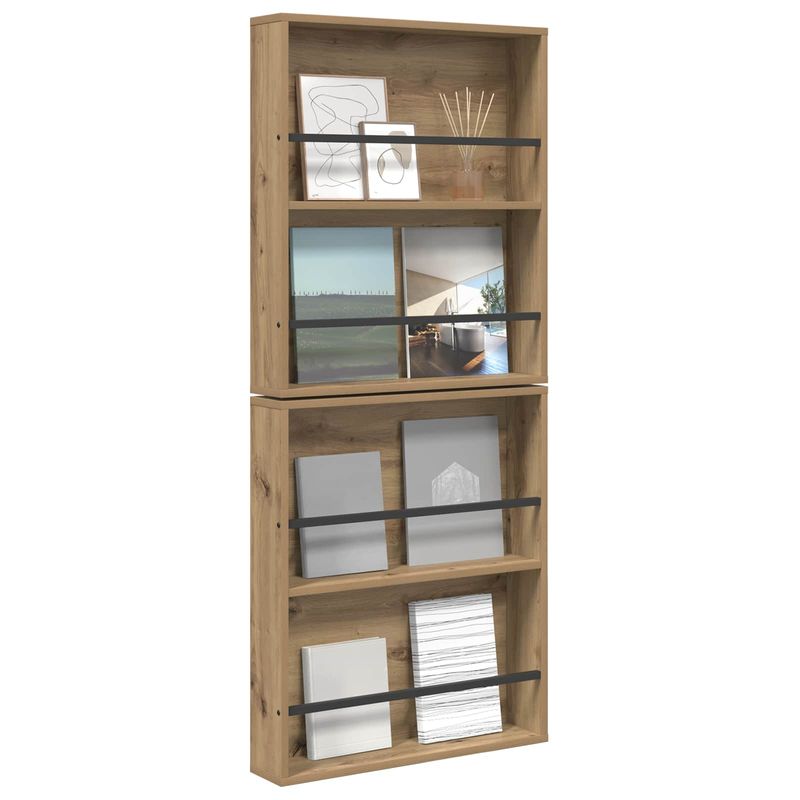 Casa si Gradina - Mobilier - Biblioteci si rafturi - Rafturi - Raft pentru reviste 2 pcs Stejar Artizanal 60 x 12 x 70 cm - Infinity.ro