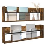 Casa si Gradina - Mobilier - Biblioteci si rafturi - Rafturi - Raft pentru reviste 2 pcs Stejar fumuriu 100 x 12 x 30 cm - Infinity.ro