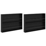 Casa si Gradina - Mobilier - Biblioteci si rafturi - Rafturi - Raft pentru reviste cu raft 2 pcs Stejar Negru 100 x 12 x 70 cm - Infinity.ro