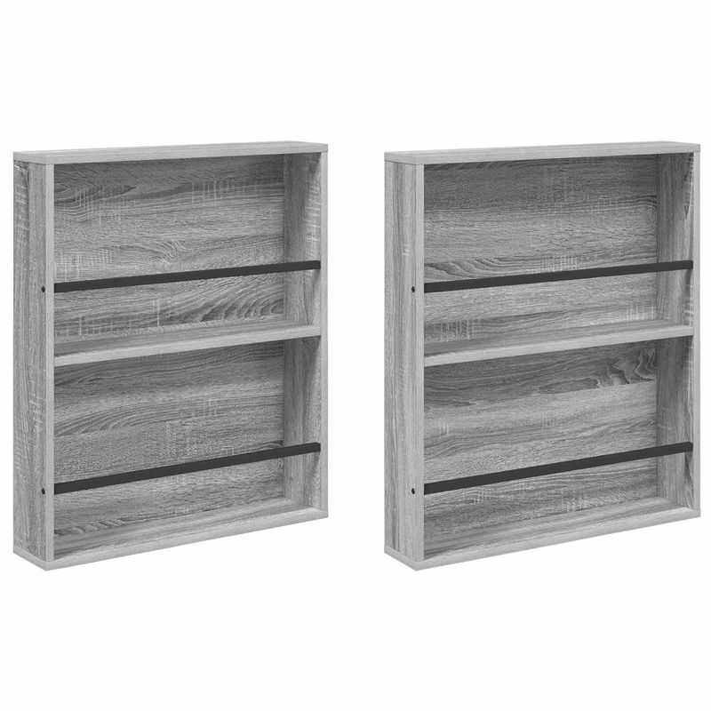 Casa si Gradina - Mobilier - Biblioteci si rafturi - Rafturi - Raft pentru reviste cu raft 2 pcs Gri Sonoma 60 x 12 x 70 cm - Infinity.ro