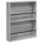 Casa si Gradina - Mobilier - Biblioteci si rafturi - Rafturi - Raft pentru reviste cu raft 2 pcs Gri Sonoma 60 x 12 x 70 cm - Infinity.ro