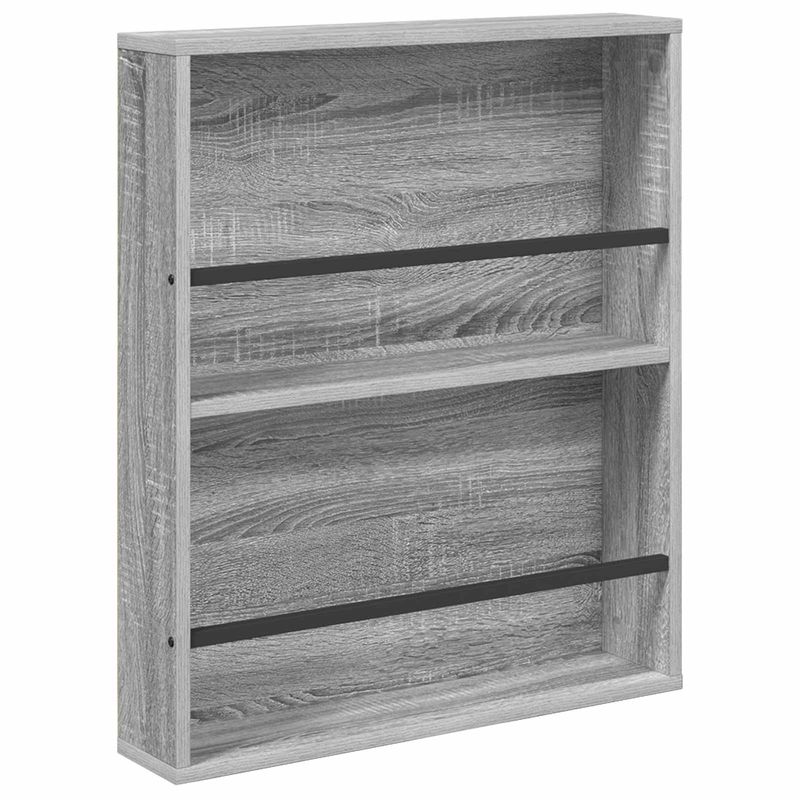 Casa si Gradina - Mobilier - Biblioteci si rafturi - Rafturi - Raft pentru reviste cu raft 2 pcs Gri Sonoma 60 x 12 x 70 cm - Infinity.ro