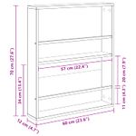 Casa si Gradina - Mobilier - Biblioteci si rafturi - Rafturi - Raft pentru reviste cu raft 2 pcs Gri Sonoma 60 x 12 x 70 cm - Infinity.ro