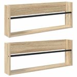 Casa si Gradina - Mobilier - Biblioteci si rafturi - Rafturi - Raft pentru reviste cu raft 2 pcs Stejar Sonoma 80 x 12 x 30 cm - Infinity.ro