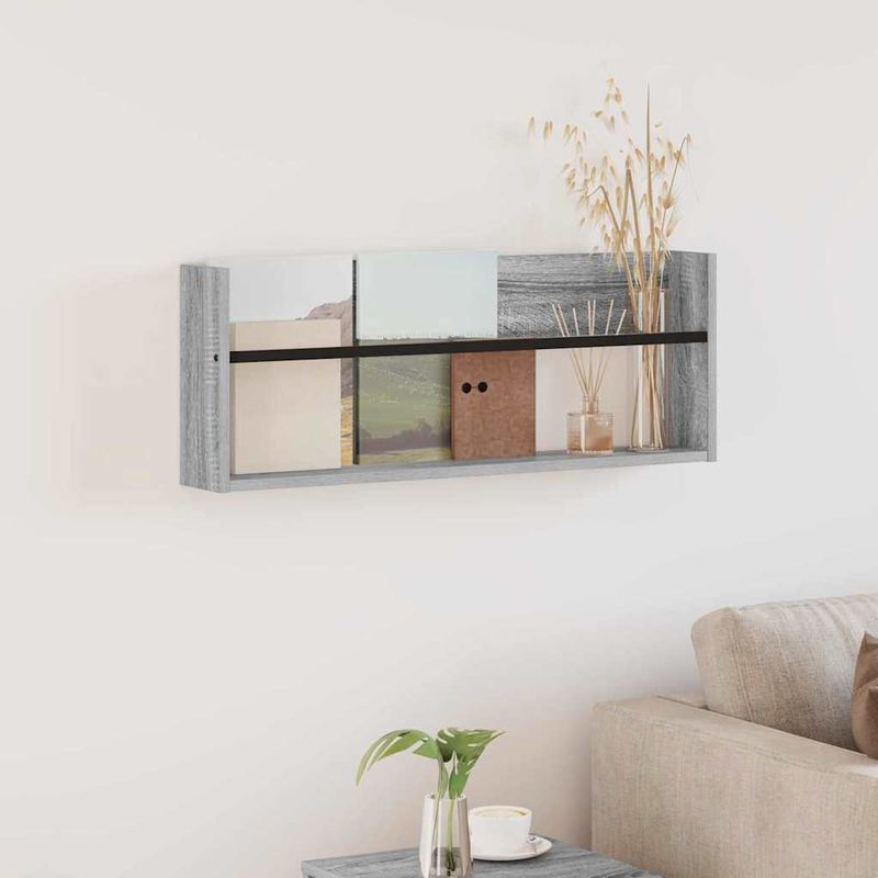 Casa si Gradina - Mobilier - Biblioteci si rafturi - Rafturi - Raft pentru reviste Gri Sonoma 80 x 12 x 30 cm Lemn compozit - Infinity.ro