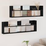 Casa si Gradina - Mobilier - Biblioteci si rafturi - Rafturi - Raft pentru reviste cu raft 2 pcs Stejar Negru 100 x 12 x 30 cm - Infinity.ro