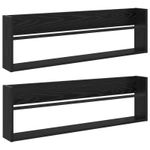 Casa si Gradina - Mobilier - Biblioteci si rafturi - Rafturi - Raft pentru reviste cu raft 2 pcs Stejar Negru 100 x 12 x 30 cm - Infinity.ro