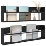 Casa si Gradina - Mobilier - Biblioteci si rafturi - Rafturi - Raft pentru reviste cu raft 2 pcs Stejar Negru 100 x 12 x 30 cm - Infinity.ro