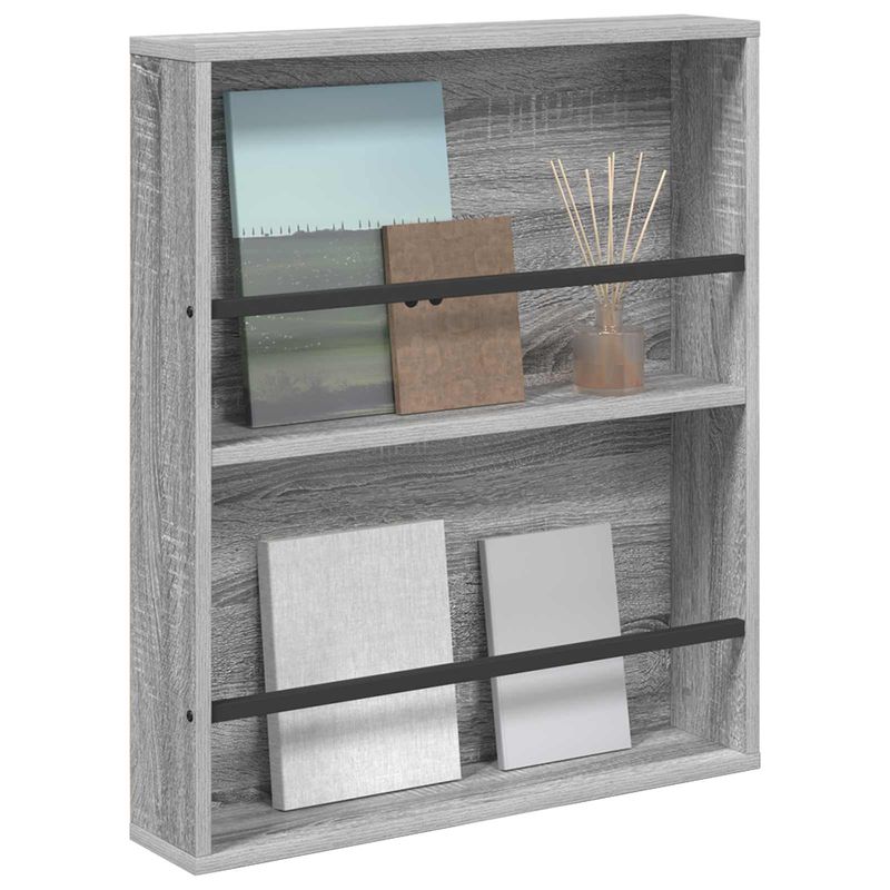 Casa si Gradina - Mobilier - Biblioteci si rafturi - Rafturi - Raft pentru reviste Gri Sonoma 60 x 12 x 70 cm Lemn compozit - Infinity.ro