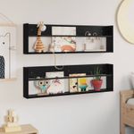 Casa si Gradina - Mobilier - Biblioteci si rafturi - Rafturi - Raft pentru reviste cu raft 2 pcs Stejar Negru 100 x 12 x 30 cm - Infinity.ro