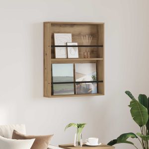 Raft pentru reviste cu raft Stejar Artizanal 60 x 12 x 70 cm