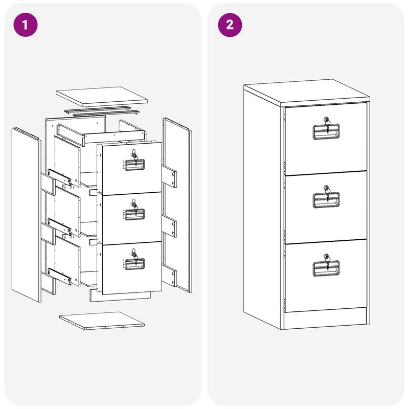 Casa si Gradina - Mobilier - Dulapuri si sifoniere - Dulapuri - Dulap pentru Fisiere cu sertar Antracit 44 x 50 x 106.5 cm - Infinity.ro