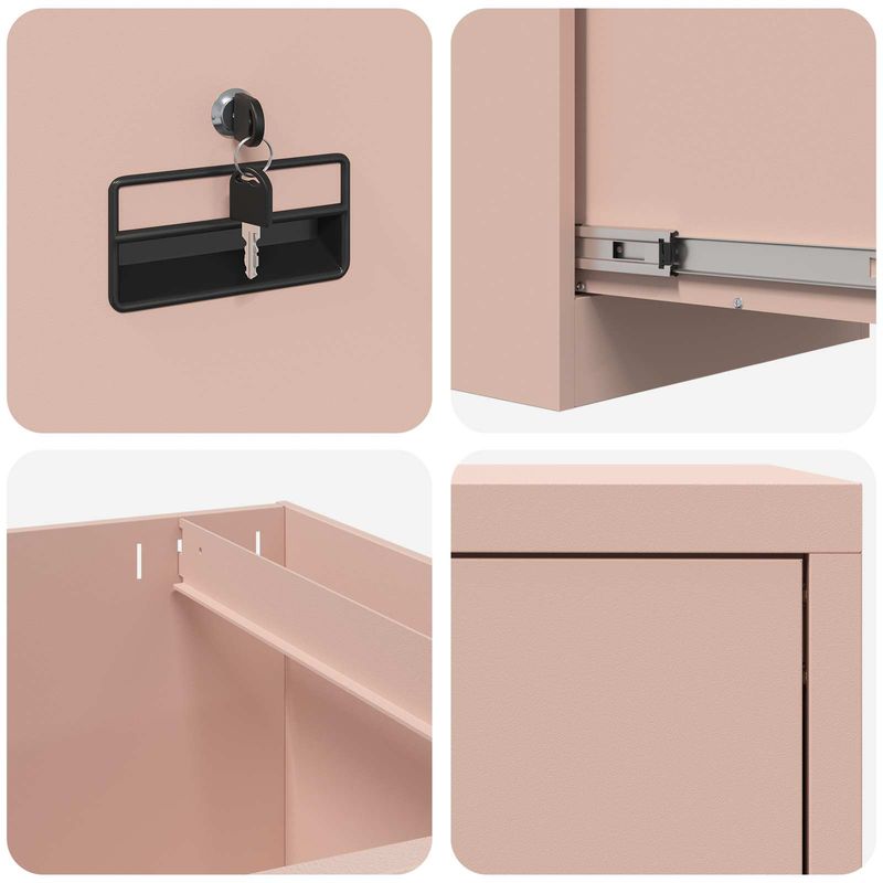 Casa si Gradina - Mobilier - Dulapuri si sifoniere - Dulapuri - Dulap pentru Fisiere cu sertar cu raft Roz 44 x 50 x 106.5 cm - Infinity.ro