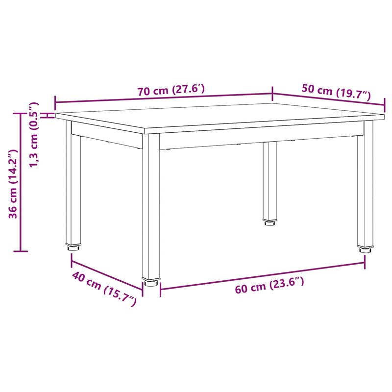 Casa si Gradina - Mobilier - Mese si birouri - Masute de cafea - Masa de cafea natural 60 x 50 x 36 cm Lemn de pin masiv - Infinity.ro