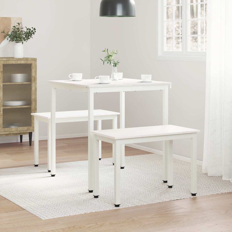 Casa si Gradina - Mobilier - Mese si birouri - Mese bucatarie si dining - Masa de dining Alb 70 x 70 x 75 cm Lemn de pin masiv - Infinity.ro
