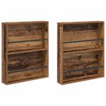 Casa si Gradina - Mobilier - Biblioteci si rafturi - Rafturi - Raft pentru reviste cu raft 2 pcs Lemn vechi 60 x 12 x 70 cm - Infinity.ro