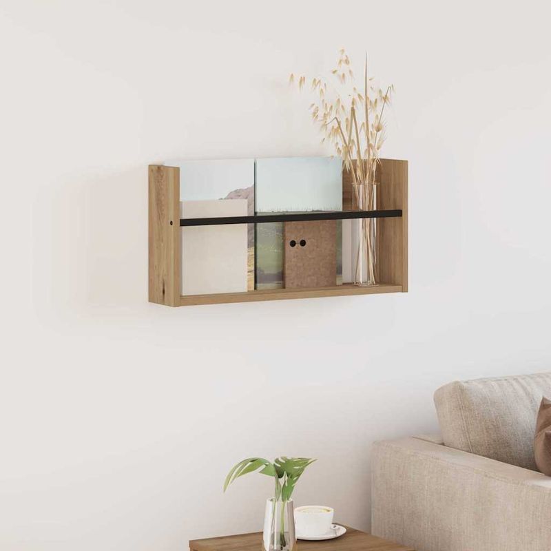 Casa si Gradina - Mobilier - Biblioteci si rafturi - Rafturi - Raft pentru reviste cu raft Stejar Artizanal 60 x 12 x 30 cm - Infinity.ro