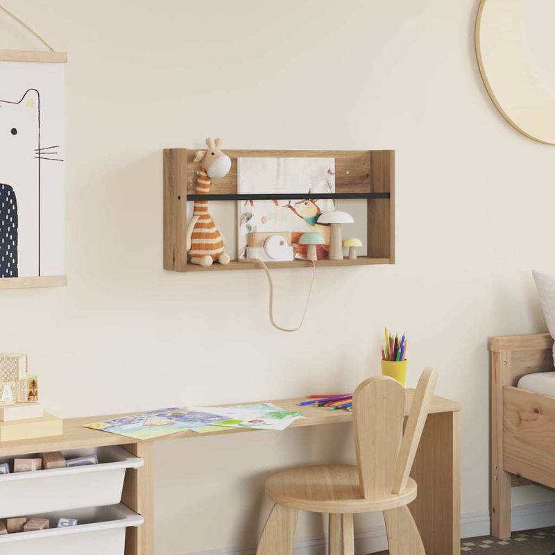 Casa si Gradina - Mobilier - Biblioteci si rafturi - Rafturi - Raft pentru reviste cu raft Stejar Artizanal 60 x 12 x 30 cm - Infinity.ro